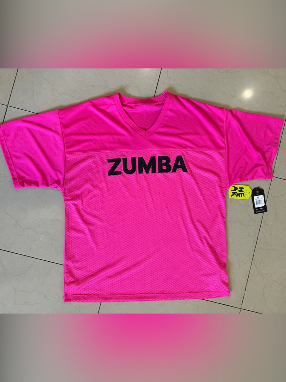 Zumba Fitness Ultrabright Oversized Mesh Sports Jersey- SIZE S/M
